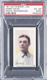 1911 M116 Sporting Life Harry Davis, Pastel Background - PSA EX-MT 6 (MK)